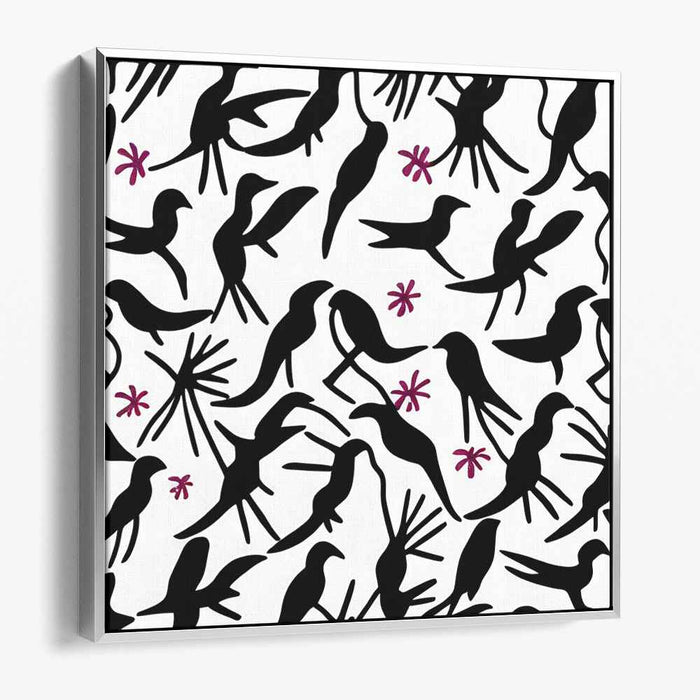 Magenta Flight Paths: Modern Bird Silhouettes with Magenta Accents