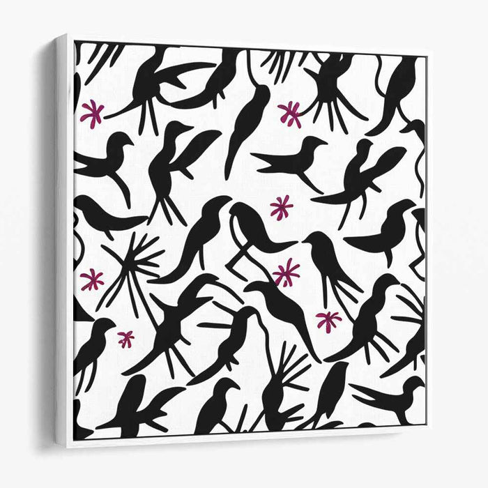 Magenta Flight Paths: Modern Bird Silhouettes with Magenta Accents
