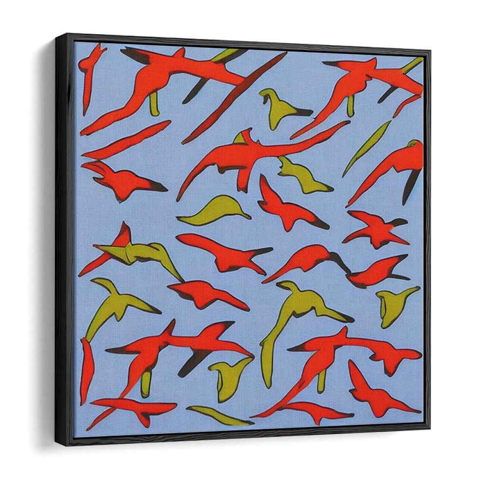 Soaring Elegance: Dynamic Bird Silhouettes in Flight Canvas Art