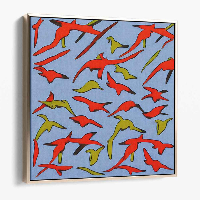 Soaring Elegance: Dynamic Bird Silhouettes in Flight Canvas Art