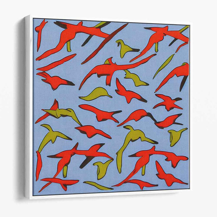Soaring Elegance: Dynamic Bird Silhouettes in Flight Canvas Art
