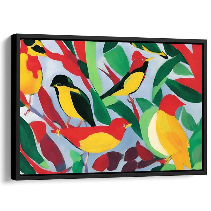 Avian Fauvist Fantasia: Fauvist Bird Paradise Canvas Art Print