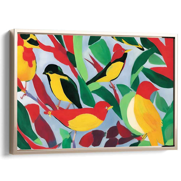 Avian Fauvist Fantasia: Fauvist Bird Paradise Canvas Art Print