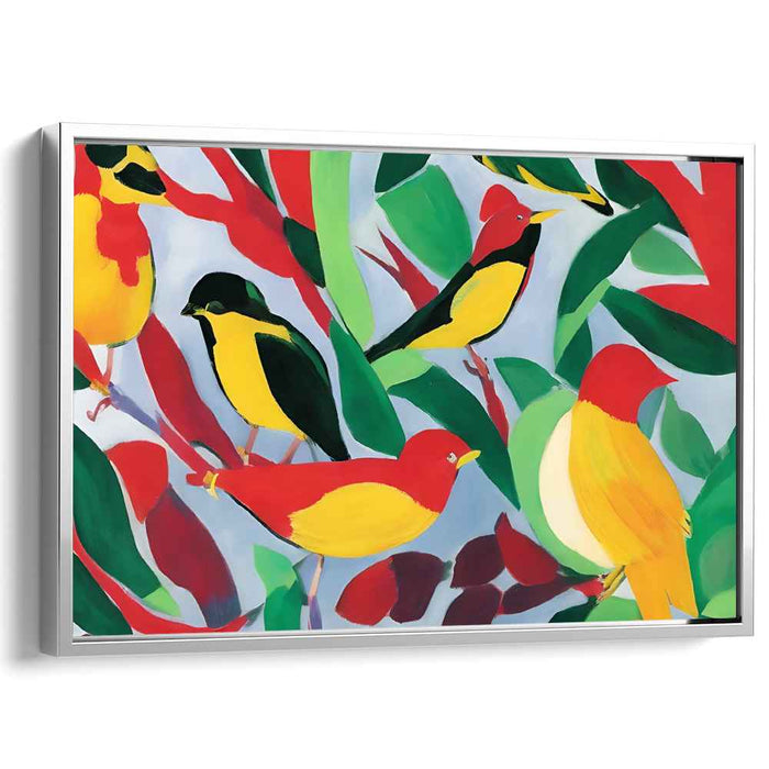 Avian Fauvist Fantasia: Fauvist Bird Paradise Canvas Art Print