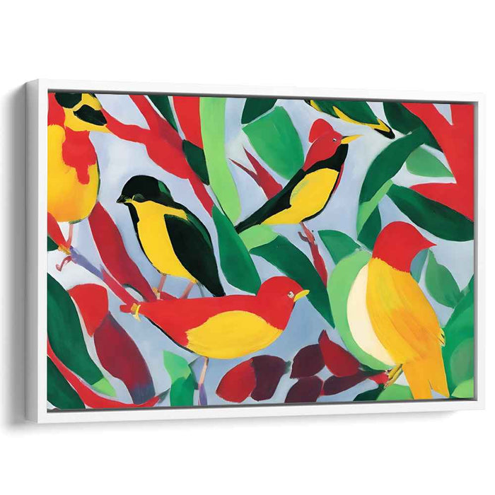 Avian Fauvist Fantasia: Fauvist Bird Paradise Canvas Art Print