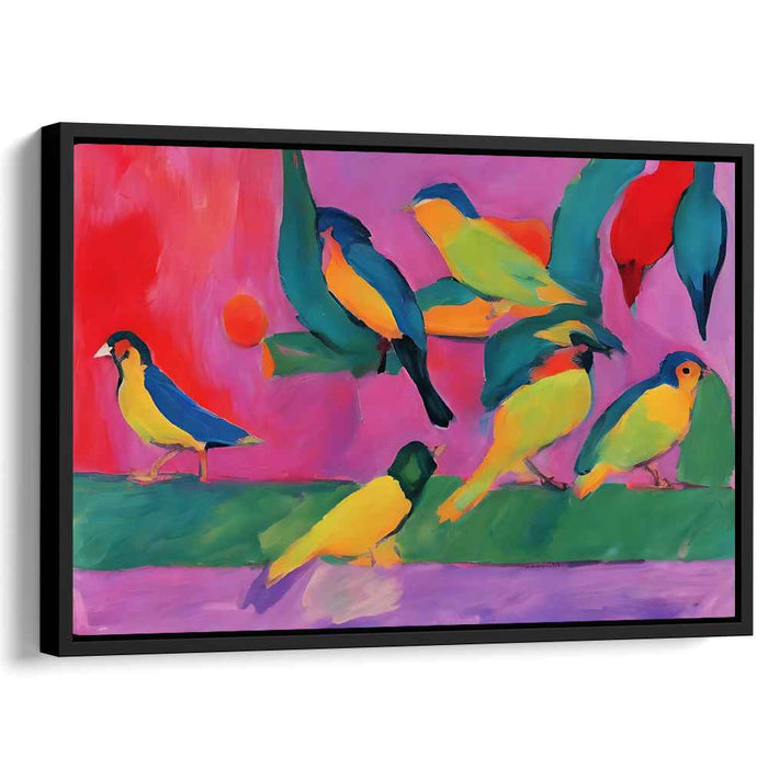 Vivid Avian Palette: Bold Fauvist Style Bird Canvas Art Print