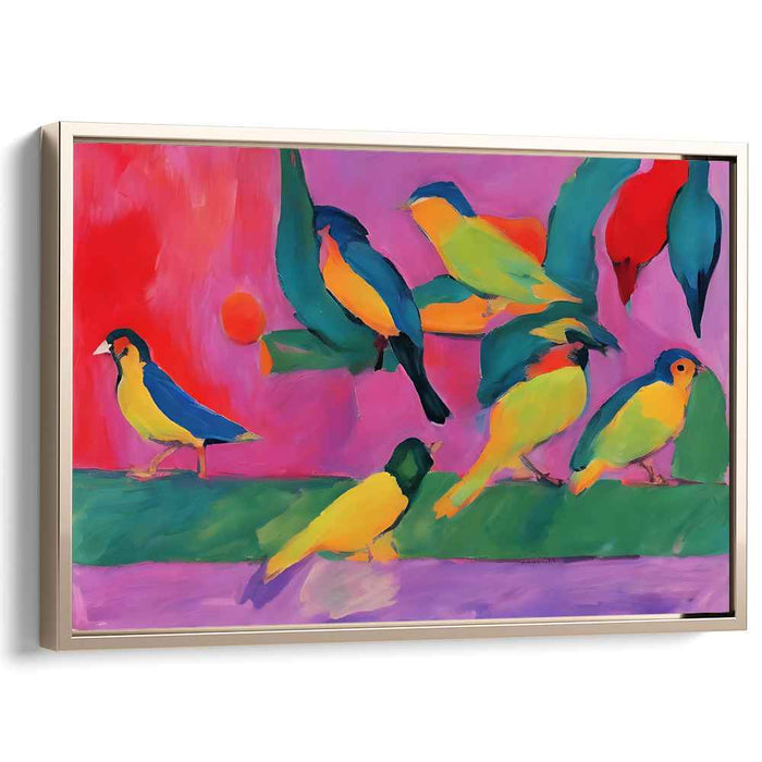 Vivid Avian Palette: Bold Fauvist Style Bird Canvas Art Print
