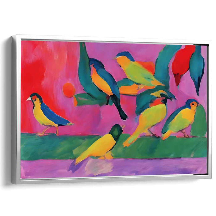 Vivid Avian Palette: Bold Fauvist Style Bird Canvas Art Print