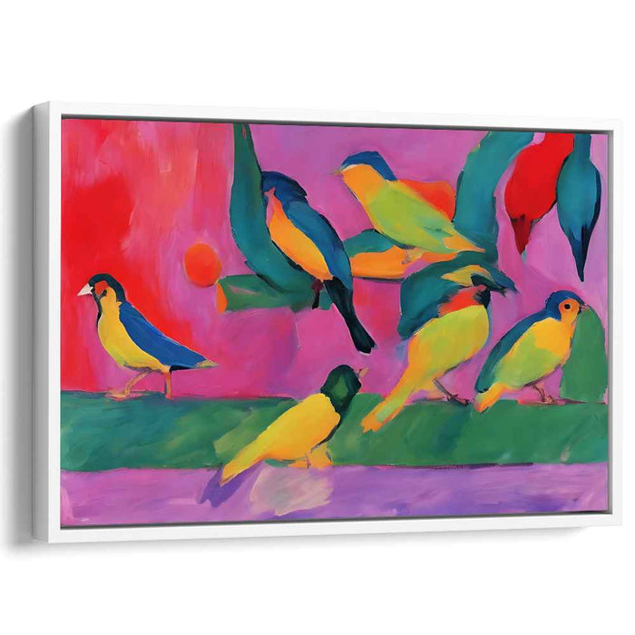 Vivid Avian Palette: Bold Fauvist Style Bird Canvas Art Print