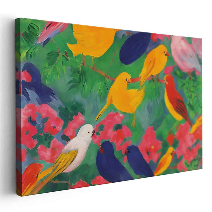 Plumage Fantasia: Fauvist Colorful Bird Canvas Art Print