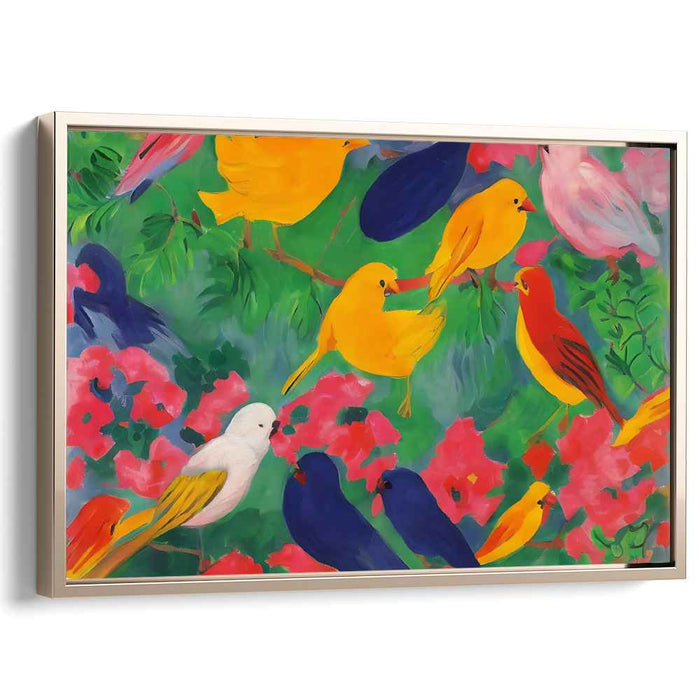 Plumage Fantasia: Fauvist Colorful Bird Canvas Art Print