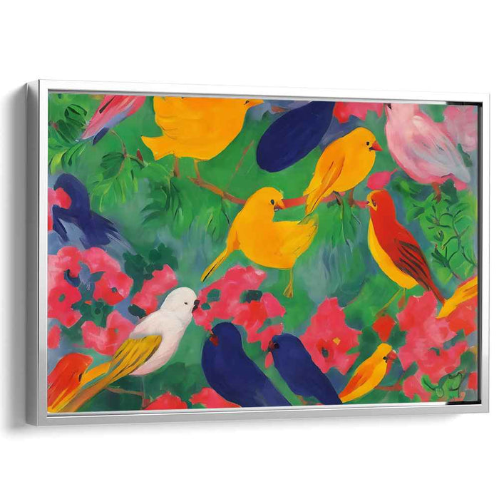 Plumage Fantasia: Fauvist Colorful Bird Canvas Art Print
