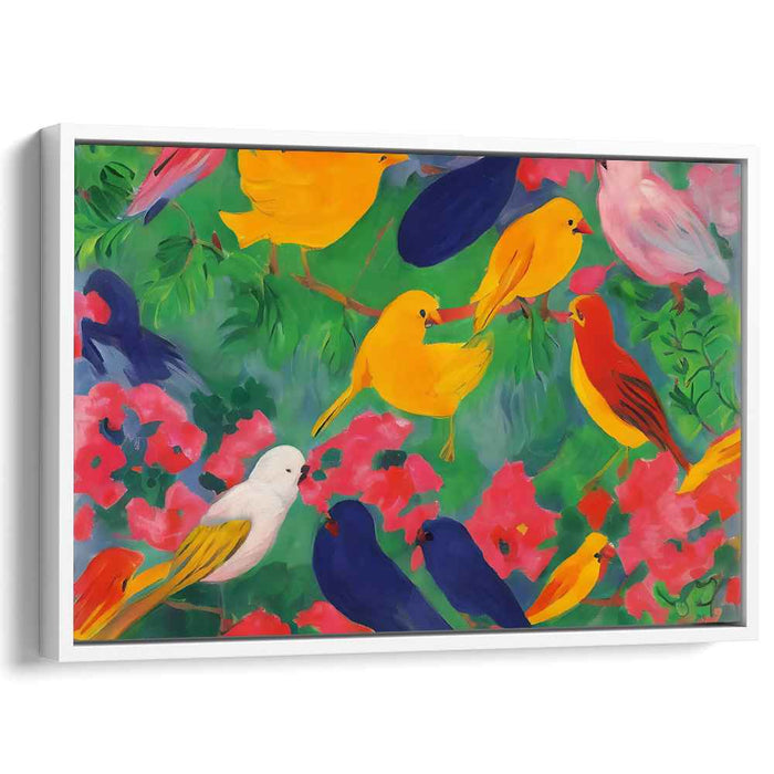 Plumage Fantasia: Fauvist Colorful Bird Canvas Art Print