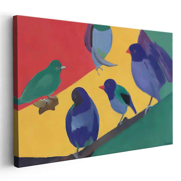 Avian Palette: Colorful Birds on Bold Canvas Art Print