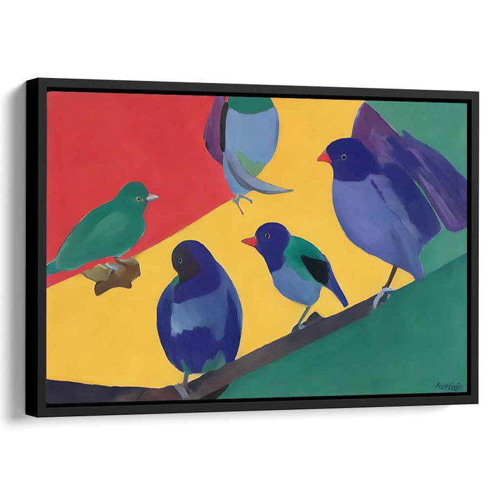 Avian Palette: Colorful Birds on Bold Canvas Art Print