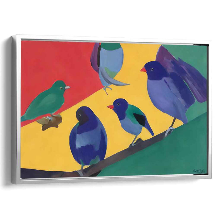 Avian Palette: Colorful Birds on Bold Canvas Art Print