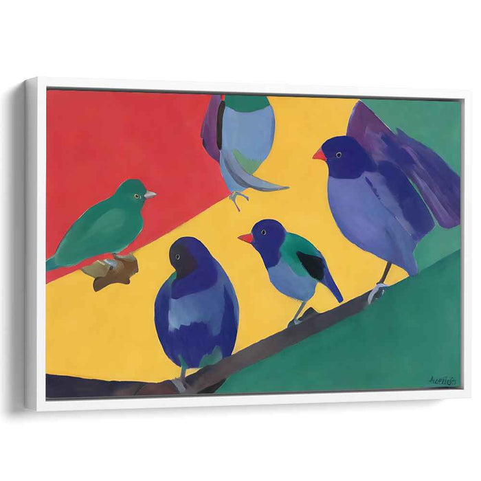 Avian Palette: Colorful Birds on Bold Canvas Art Print