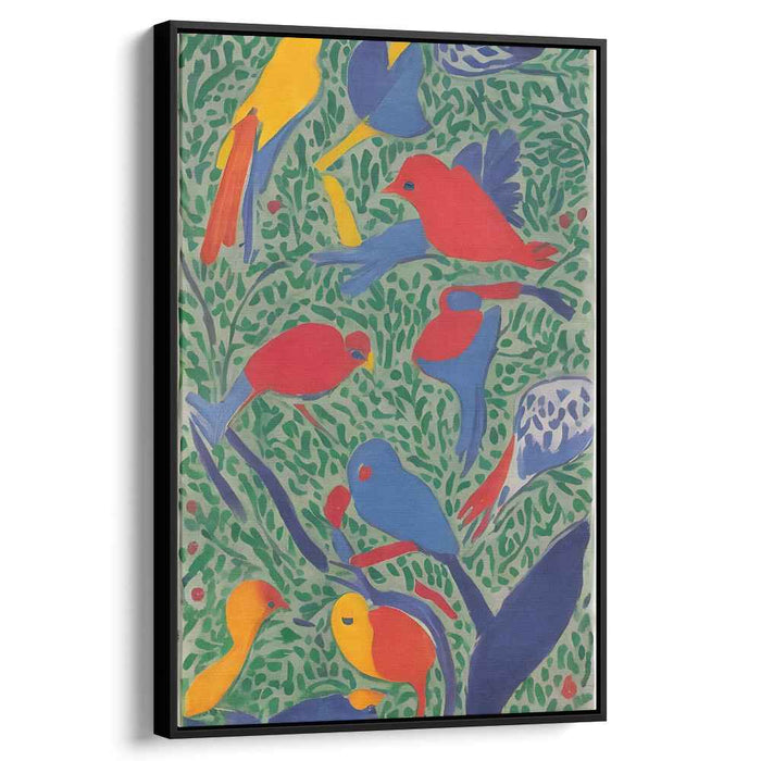 Avian Paradise: Colorful Bird Foliage Canvas Art