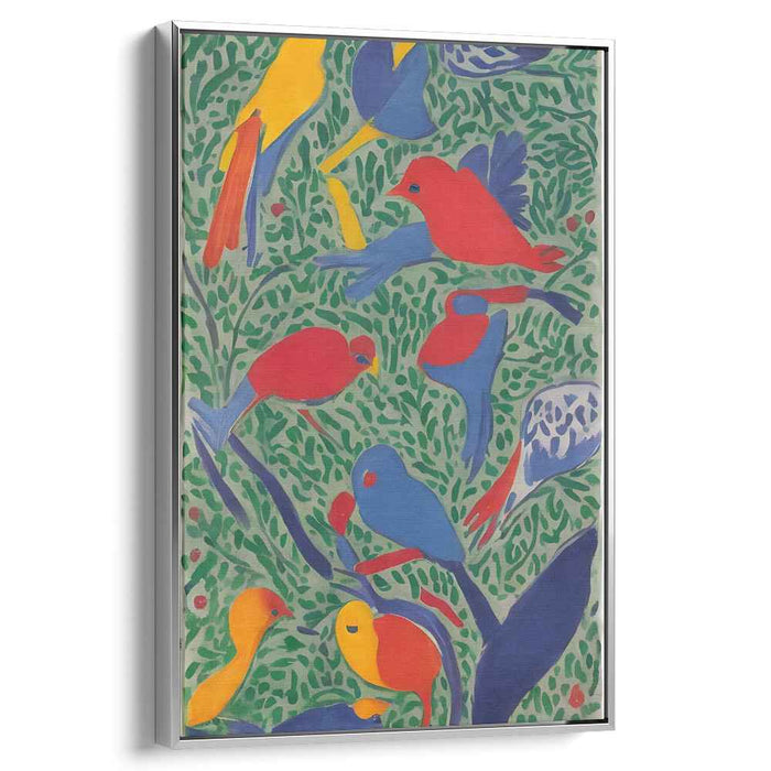 Avian Paradise: Colorful Bird Foliage Canvas Art