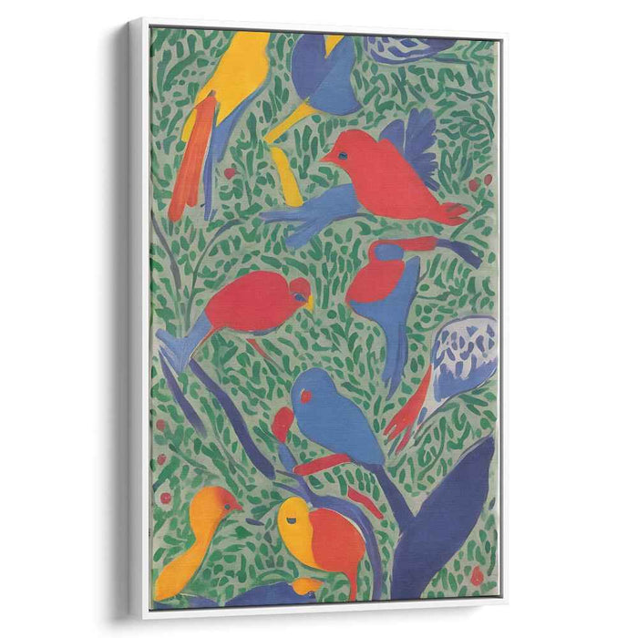 Avian Paradise: Colorful Bird Foliage Canvas Art