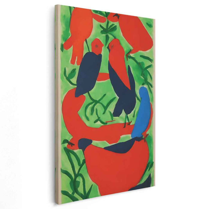 Vibrant Bird Symphony: Abstract Avian Canvas Art Print