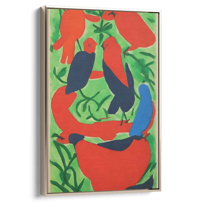 Vibrant Bird Symphony: Abstract Avian Canvas Art Print