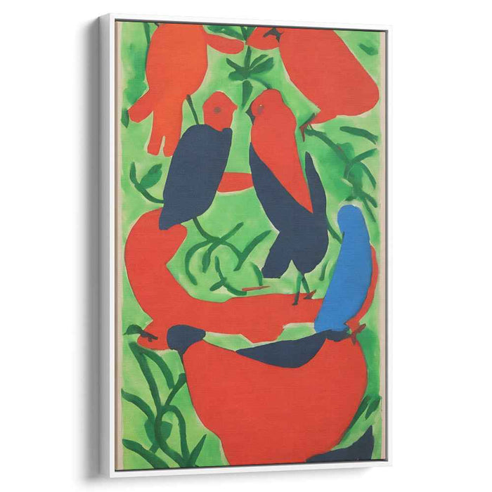 Vibrant Bird Symphony: Abstract Avian Canvas Art Print