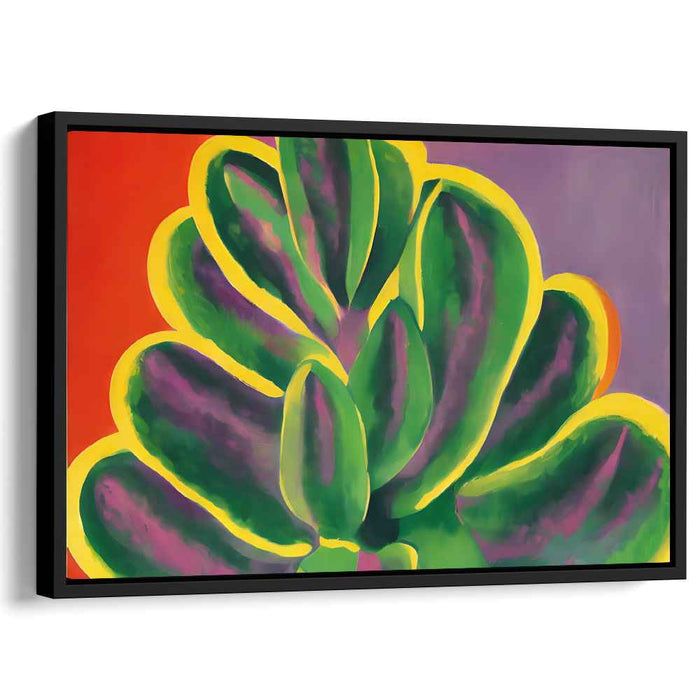 Vivid Succulent: Bold Abstract Botanical Canvas Art Print