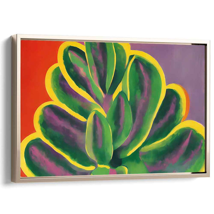 Vivid Succulent: Bold Abstract Botanical Canvas Art Print