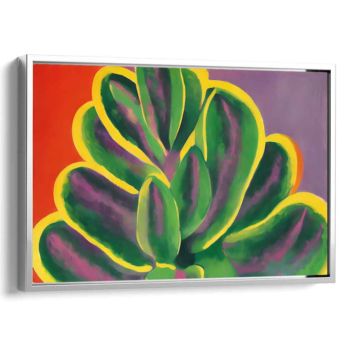 Vivid Succulent: Bold Abstract Botanical Canvas Art Print
