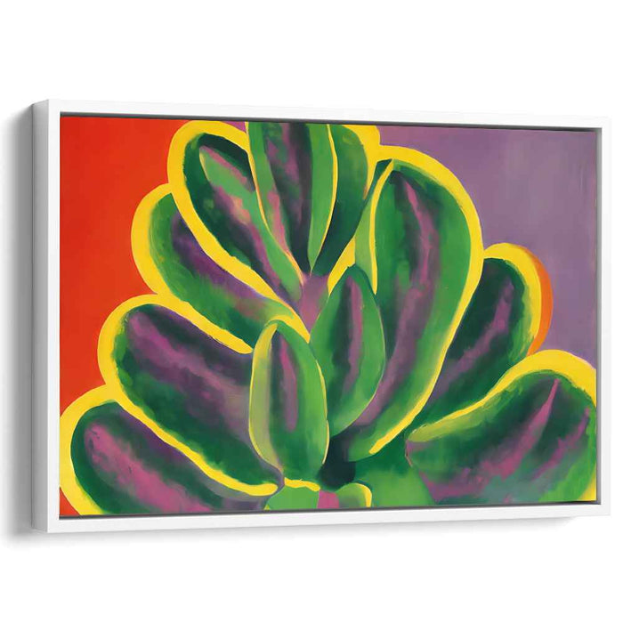 Vivid Succulent: Bold Abstract Botanical Canvas Art Print