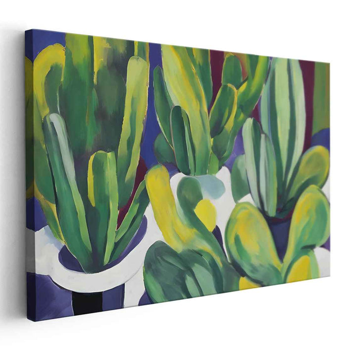 Desert Glow Collection: Luminous Cactus Collection Canvas Art Print