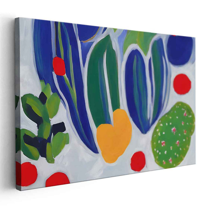 Vivid Velocity: Bold Colors and Dynamic Forms Canvas Art Print