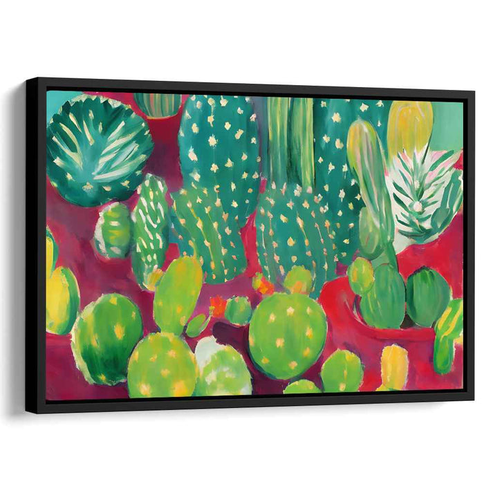 Prickly Hues Dance Delight: Vibrant Cacti Canvas Art Print