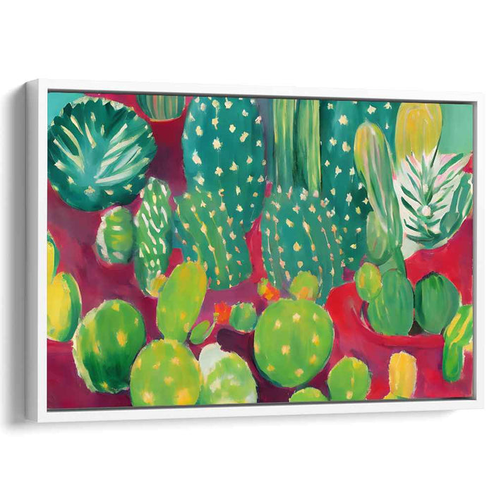 Prickly Hues Dance Delight: Vibrant Cacti Canvas Art Print