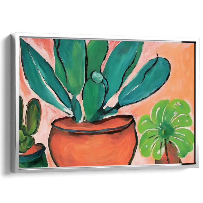 Lively Succulents: Modernist Botanical Canvas Art Print