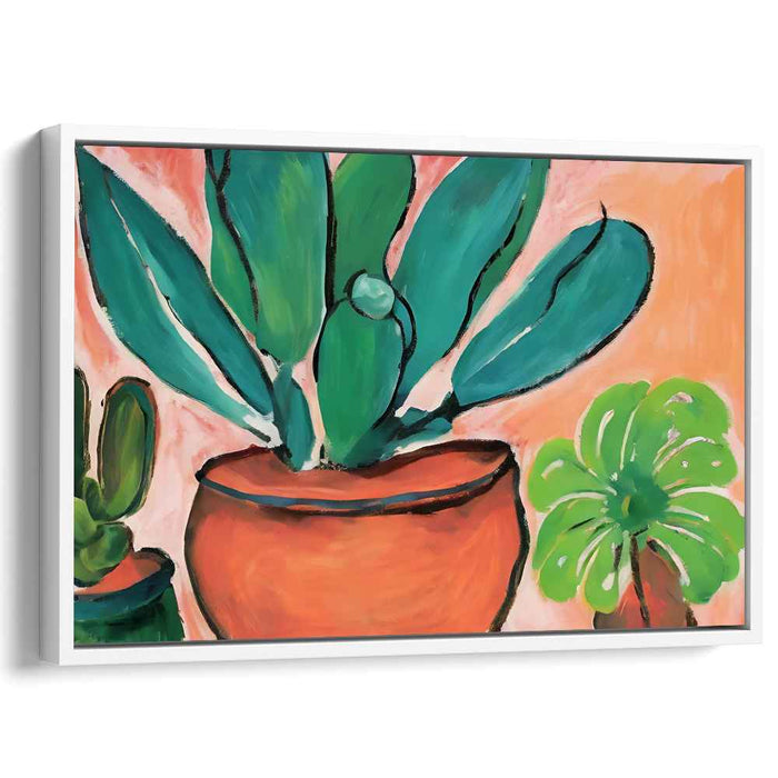 Lively Succulents: Modernist Botanical Canvas Art Print
