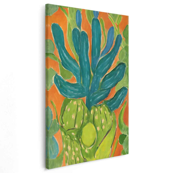 succulent abstract Verdant Vibrance: Expressive Succulent Canvas Art Print — Kanvah