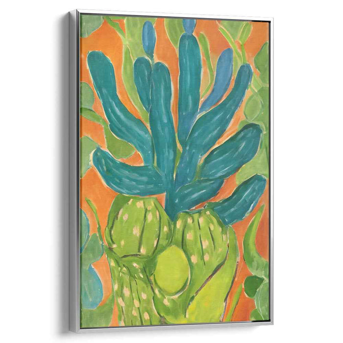 cactus and succulent painting Verdant Vibrance: Expressive Succulent Canvas Art Print — Kanvah