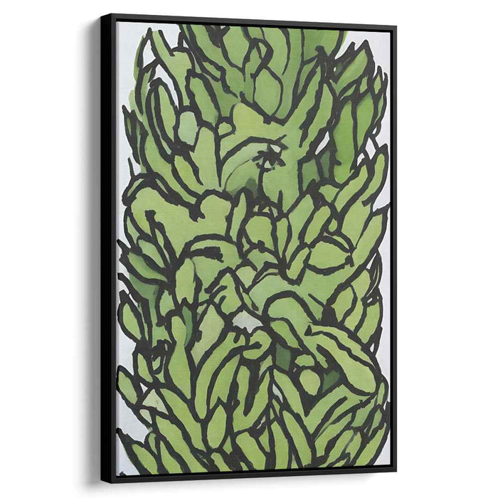 Emerald Leaves: Contemporary Botanical Canvas Art Print