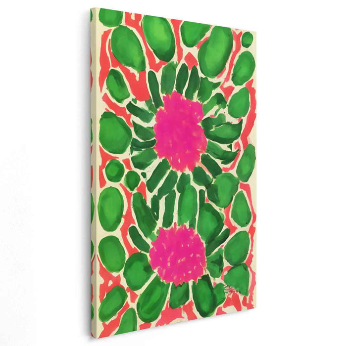 Emerald Bloom: Vibrant Floral Symphony Canvas Art Print