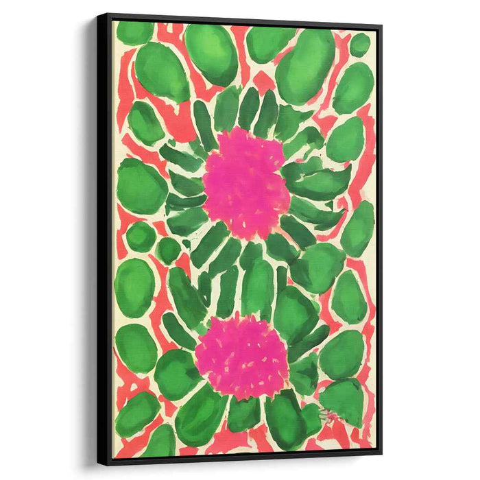 Emerald Bloom: Vibrant Floral Symphony Canvas Art Print