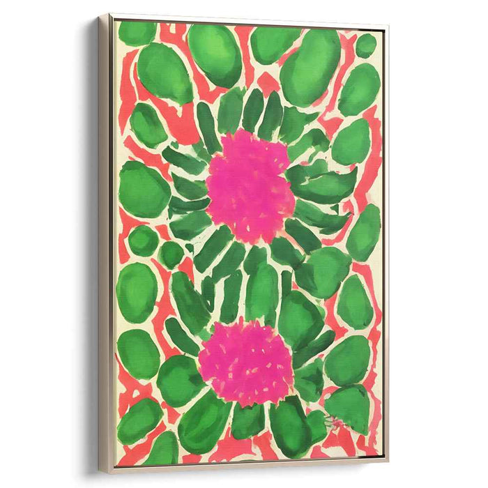 Emerald Bloom: Vibrant Floral Symphony Canvas Art Print
