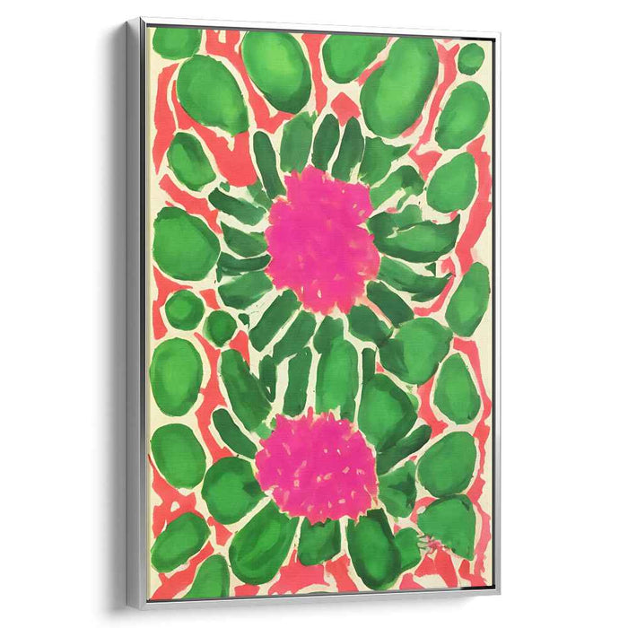 Emerald Bloom: Vibrant Floral Symphony Canvas Art Print