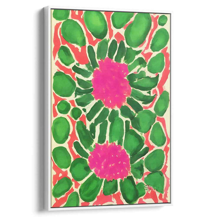 Emerald Bloom: Vibrant Floral Symphony Canvas Art Print