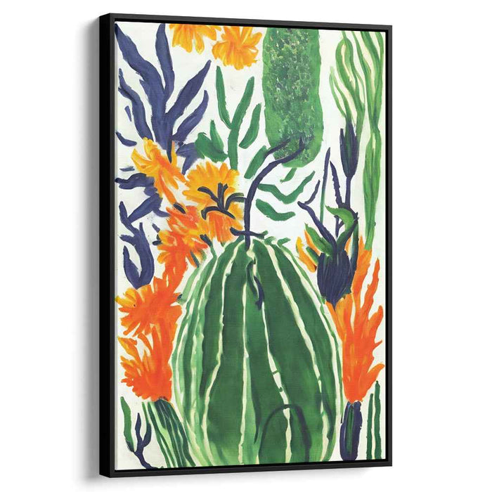 Juicy Botanical Bliss: Colorful Flora and Watermelon Canvas Art Print