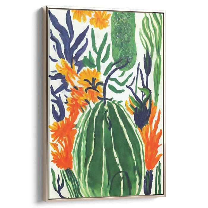 Juicy Botanical Bliss: Colorful Flora and Watermelon Canvas Art Print