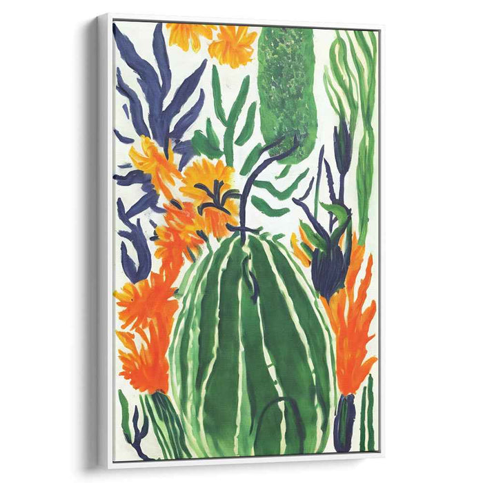 Juicy Botanical Bliss: Colorful Flora and Watermelon Canvas Art Print