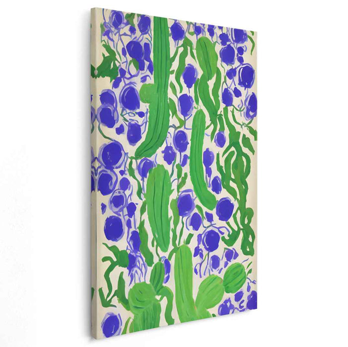 Emerald and Sapphire Botanical Dance: Abstract Expressionist Canvas Art