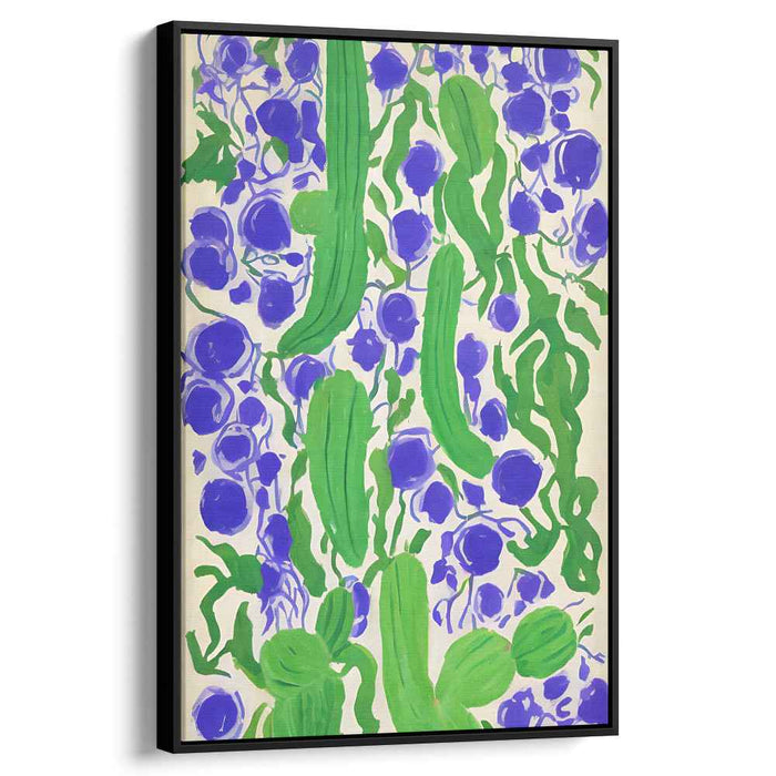 Emerald and Sapphire Botanical Dance: Abstract Expressionist Canvas Art